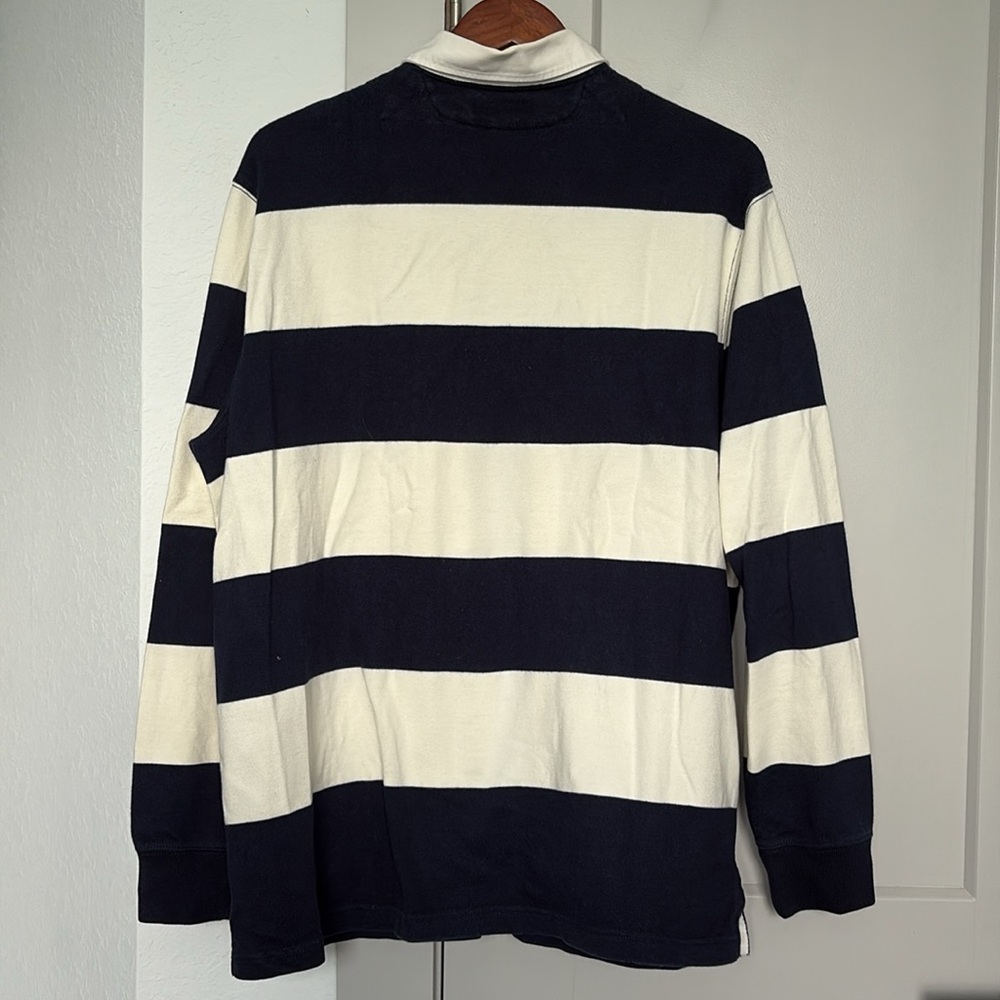 Polo by Ralph Lauren Navy and White Striped Shirt - Picture 3 of 4